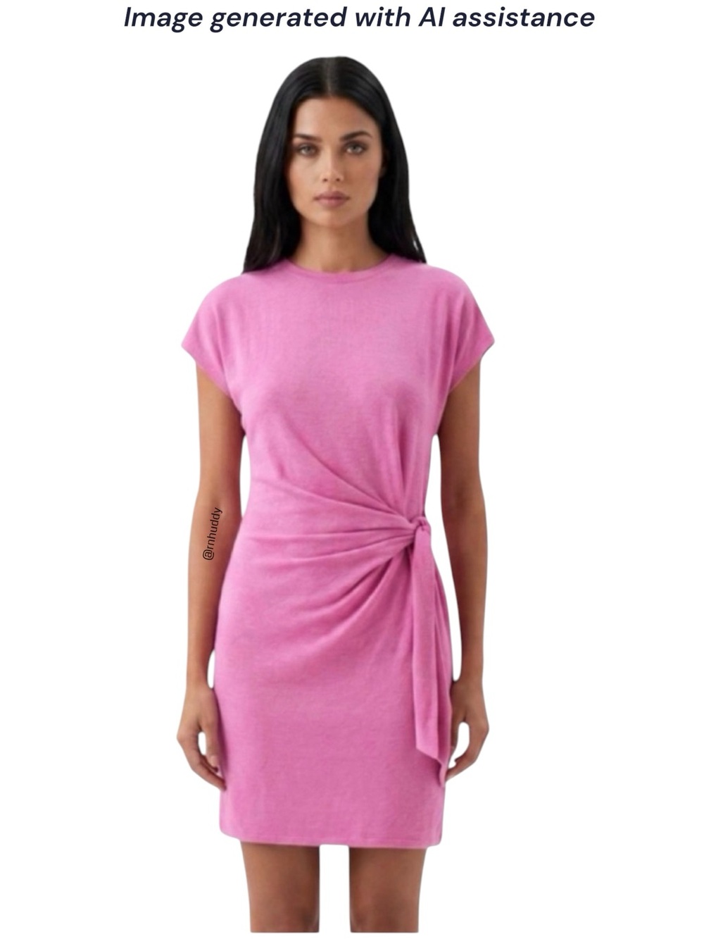 GAP L indie pink cotton & modal tie knot dress